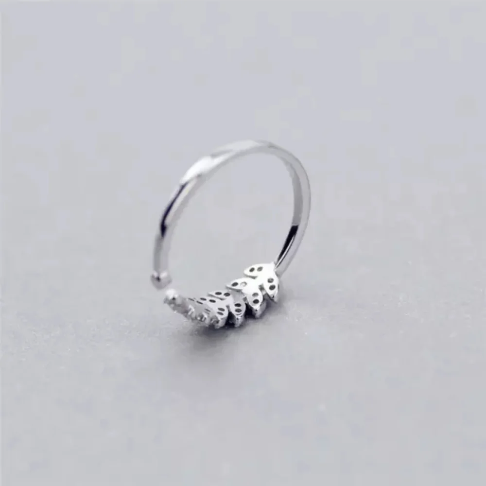 New 925 Silver Creative Leaf Adjustable Ring - Picture 5 of 6